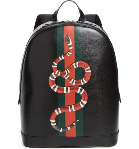 gucci snake print backpack|gucci snake and web backpack.